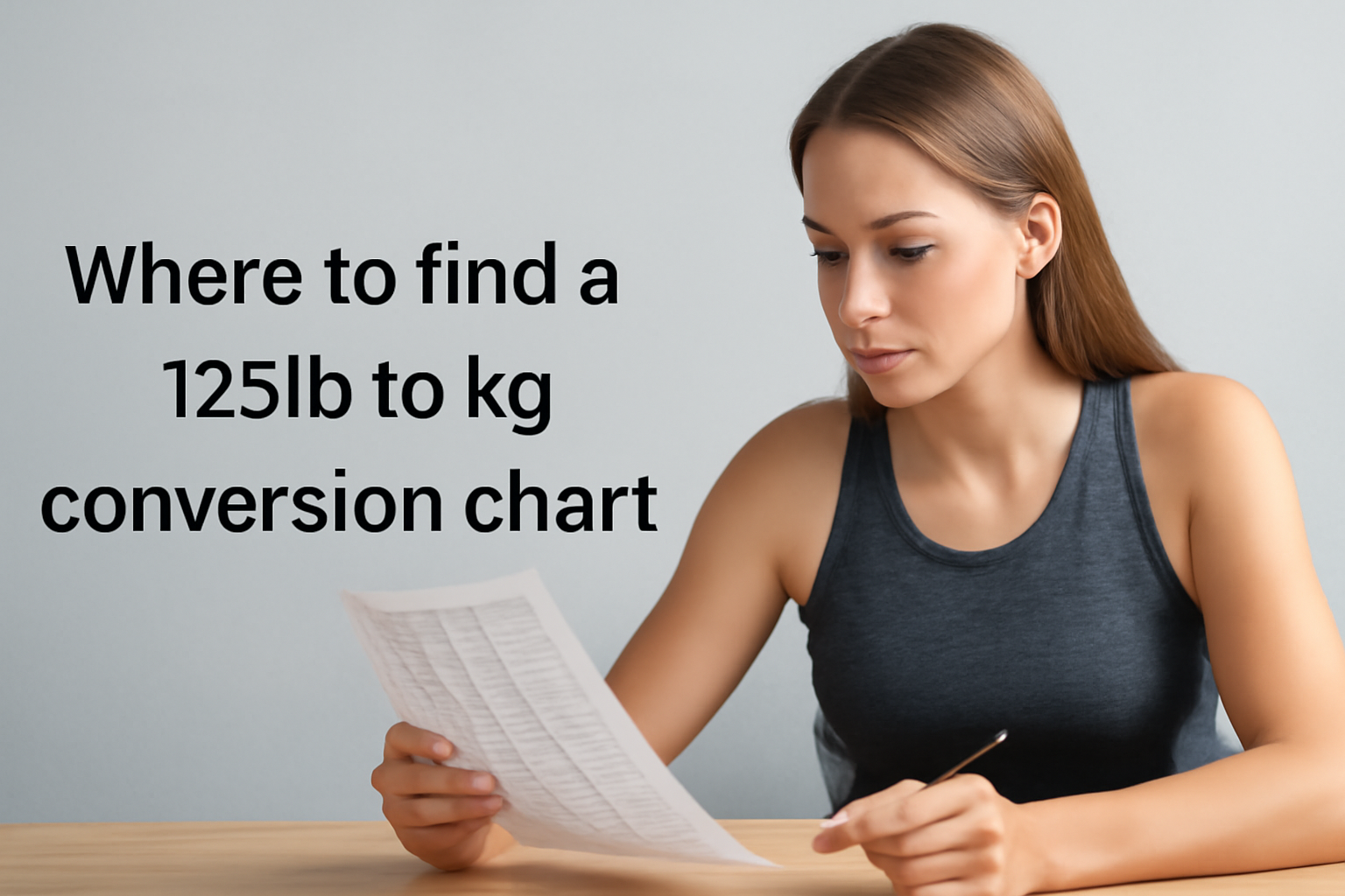 Where to find a 125lb to kg conversion chart