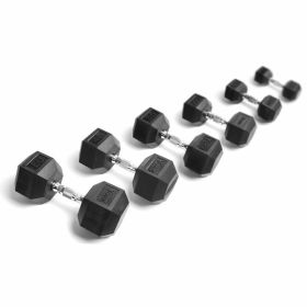 105 - 125 Rubber Hex Dumbbell Set
