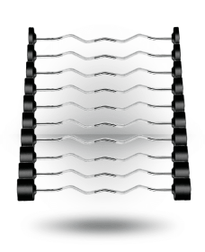 20 - 110 lb YORK Rubber Fixed Pro Curl Barbell Set