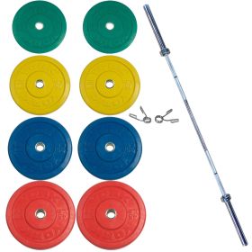 York USA Colored 325 lb Rubber Training Set (2 x 45, 2 X 35, 4 X 25, 2 X 10 Lb.), 32110, pr. Spring Collars)