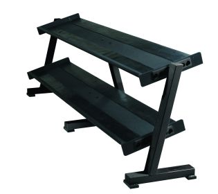 2 - Tier Tray Dumbbell Rack - Black