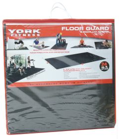 2'x2'x12mm YORK Floorguard with Edging Shrink Wrap Package - Pack of 4 - Black