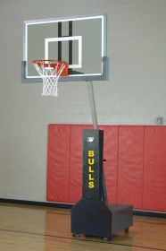 Bison Club Court Super Glass Portable Adjustable Basketball System