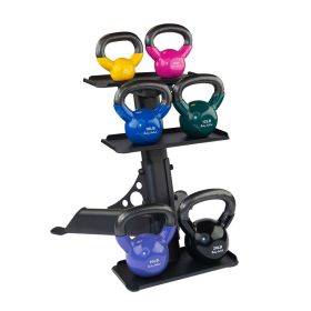 Body-Solid Tools KBVS70PACK 5-20 lb. Vinyl Kettlebell Set with Rack