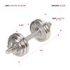 Sunny Health & Fitness 33lb Chrome Dumbbell Set w/ Carry Case