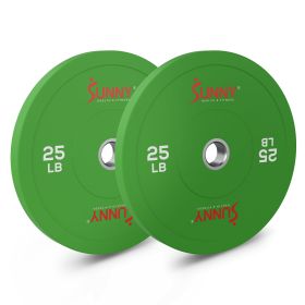 Sunny Health & Fitness Elite 2-inch Rubber Olympic Weight Plates 25-Pound (Pair) - SF-OP01-25