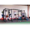 Body-Solid Pro ClubLine SPR1000SSDBBACK Double Power Racks with Rear Extensions and Monkey Bars with Safety Straps