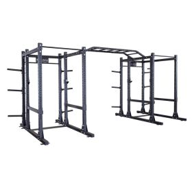 Body-Solid Pro ClubLine SPR1000DBBACK Double Power Racks with Rear Extensions and Monkey Bars