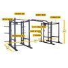 Body-Solid Pro ClubLine SPR1000SSDBBACK Double Power Racks with Rear Extensions and Monkey Bars with Safety Straps