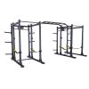 Body-Solid Pro ClubLine SPR1000SSDBBACK Double Power Racks with Rear Extensions and Monkey Bars with Safety Straps