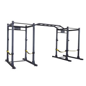 Body-Solid Pro ClubLine SPR1000SSDB Double Power Racks with Monkey Bars and Safety Straps