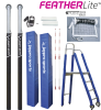 Jaypro Sports FeatherLite Volleyball System Deluxe Package with Custom Graphics (3-1/2 in. Floor Sleeve) - NFHS, NCAA, USVBA Compliant