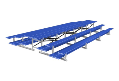 Jaypro Sports Bleacher - 21 ft. (3 Row - Double Foot Plank) - Back-To-Back (Powder Coated)