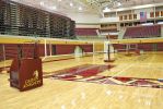 Bison Arena II Freestanding Portable Volleyball System with Official's Platforms on Both Ends