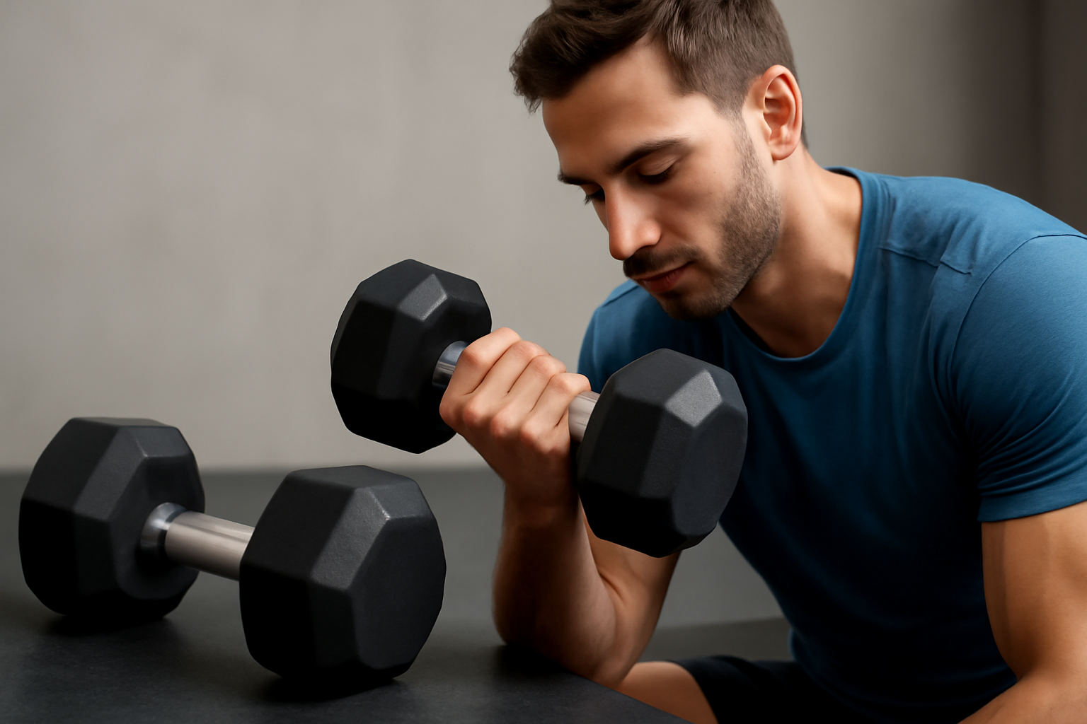 Rubber coated dumbbells Rubber coated dumbbells