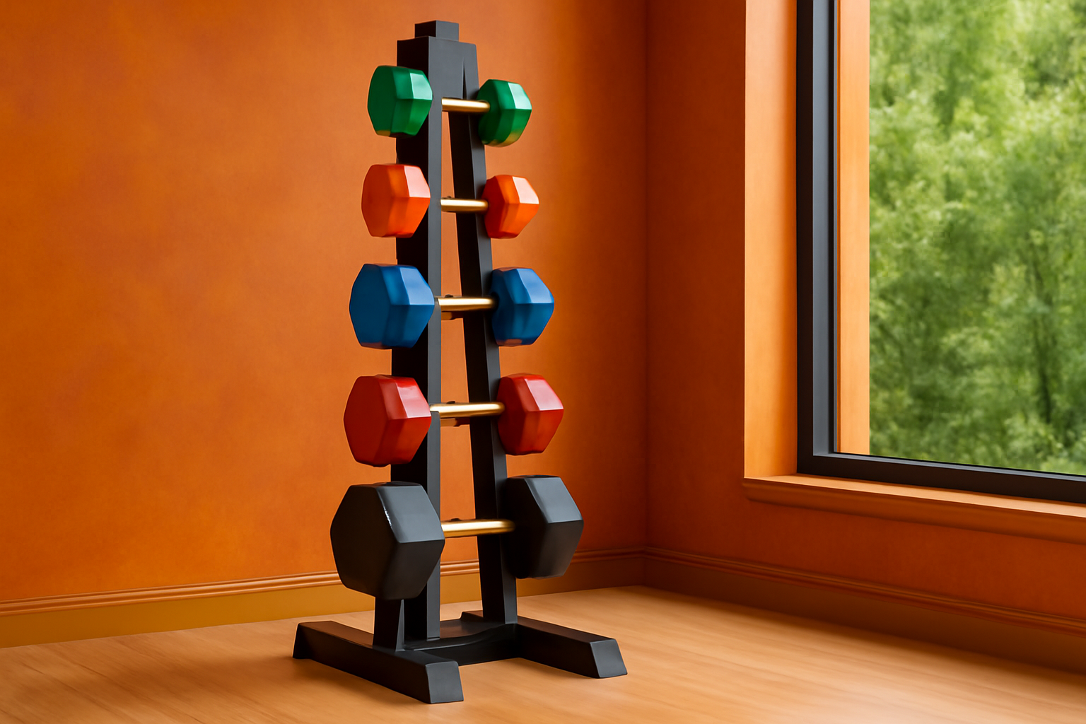 vertical dumbbell rack