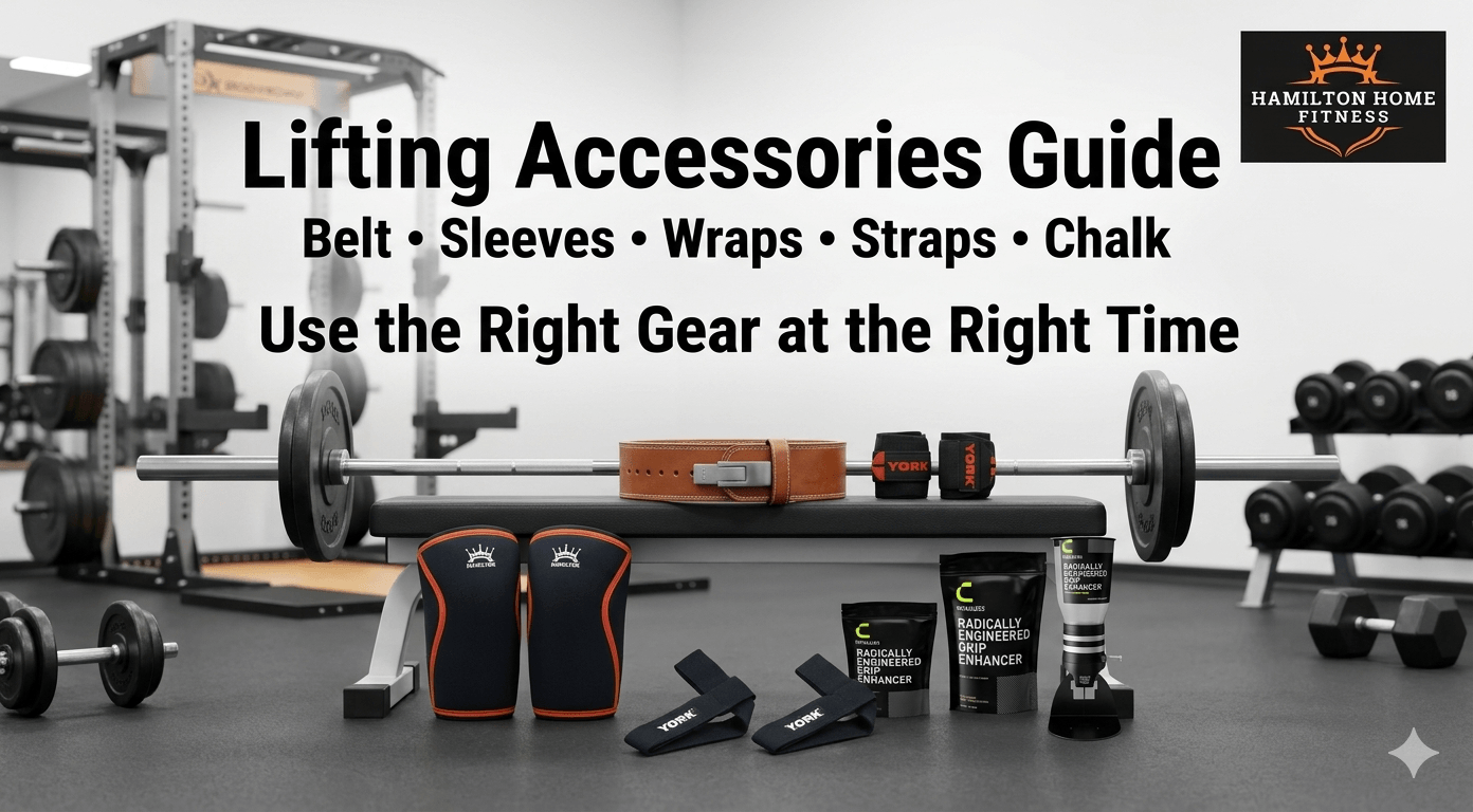Lifting Accessories Guide” “Belt • Sleeves • Wraps • Straps • Chalk” “Use the Right Gear at the Right Time” Lifting Accessories Guide” “Belt • Sleeves • Wraps • Straps • Chalk” “Use the Right Gear at the Right Time”