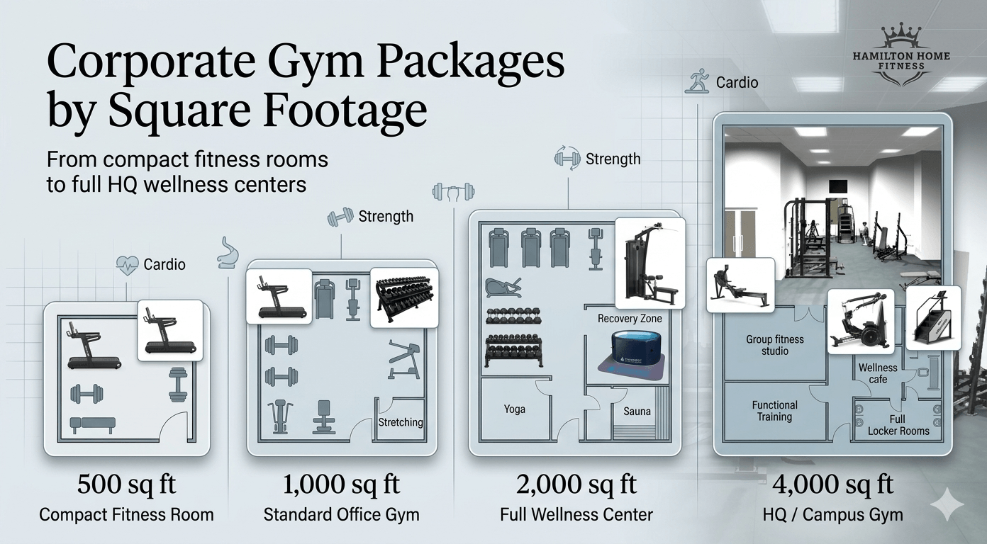 A practical equipment planning guide for corporate wellness gyms. Choose the right mix of cardio, strength, and recovery gear for employee use, safety, and ROI. A practical equipment planning guide for corporate wellness gyms. Choose the right mix of cardio, strength, and recovery gear for employee use, safety, and ROI.