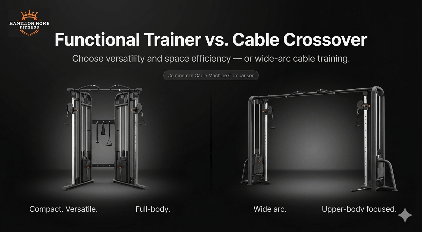 Choose commercial functional trainers and cable machines by space, pulley design, weight stacks, attachments, and training use.