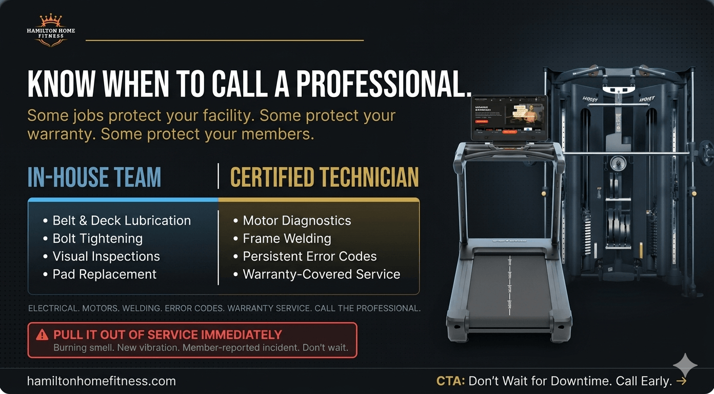 Protect your gym investment with a proper maintenance plan. Learn how to clean, inspect, and service commercial gym equipment to extend lifespan and reduce repair costs. Protect your gym investment with a proper maintenance plan. Learn how to clean, inspect, and service commercial gym equipment to extend lifespan and reduce repair costs.