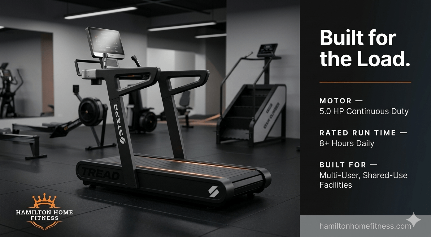 Understand the real differences between commercial and residential gym equipment — duty cycle, steel gauge, warranty, liability, lifespan, and total cost of ownership.