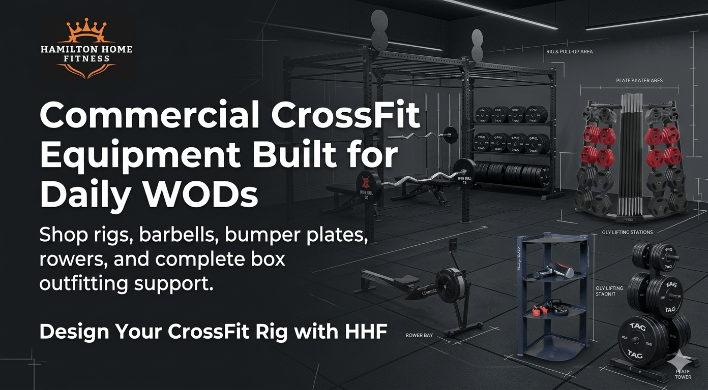 Outfit your CrossFit box with commercial-grade equipment. Shop rigs, barbells, bumper plates, rowers, and more. Plus, HHF's CrossFit rig design service builds your ideal box.