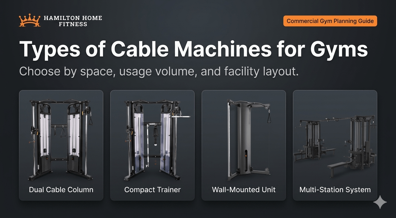Choose commercial functional trainers and cable machines by space, pulley design, weight stacks, attachments, and training use.