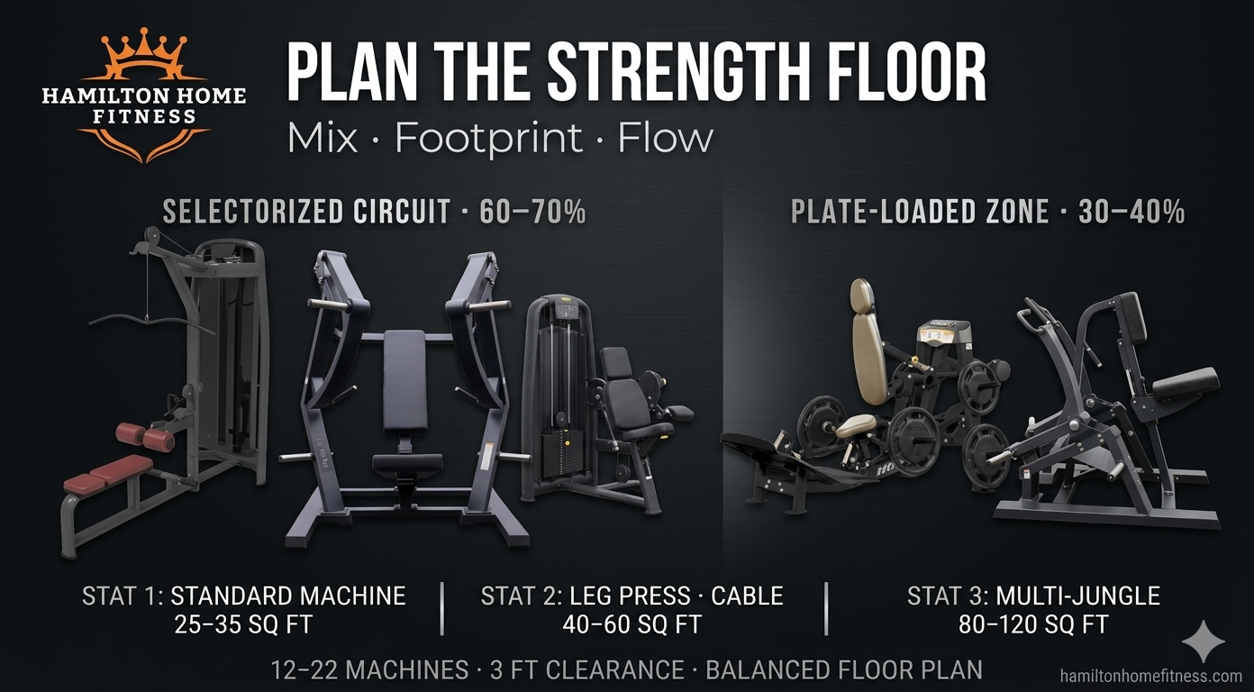 Shop commercial strength machines for your gym. Compare selectorized vs plate-loaded options, top brands like Spirit Fitness and Hoist, and find the right fit for your facility.