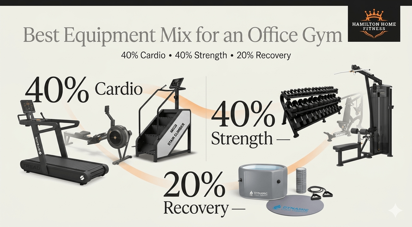 A practical equipment planning guide for corporate wellness gyms. Choose the right mix of cardio, strength, and recovery gear for employee use, safety, and ROI. A practical equipment planning guide for corporate wellness gyms. Choose the right mix of cardio, strength, and recovery gear for employee use, safety, and ROI.