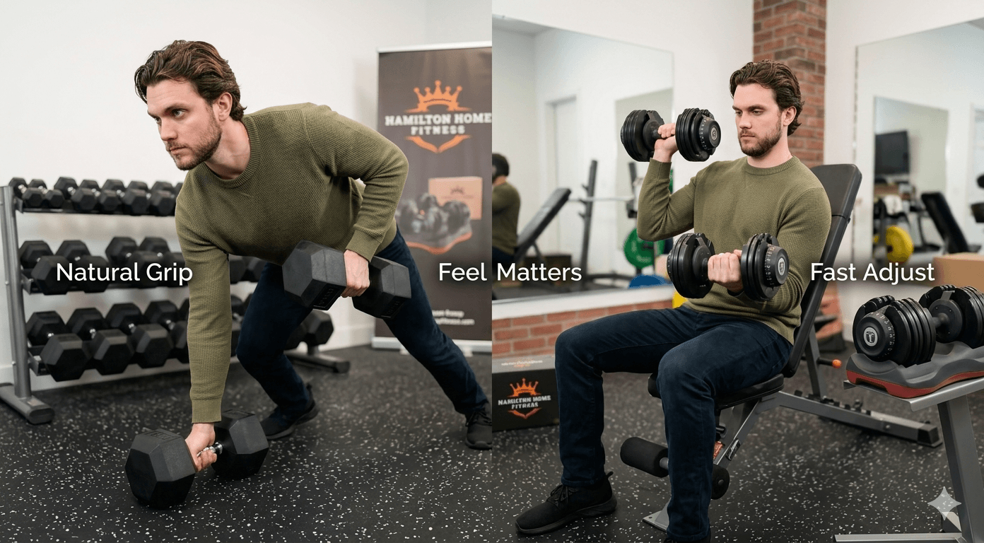 Compare adjustable dumbbells like Nuobell against fixed hex sets across space, cost, durability, and lifting feel before buying for your home gym. Compare adjustable dumbbells like Nuobell against fixed hex sets across space, cost, durability, and lifting feel before buying for your home gym.
