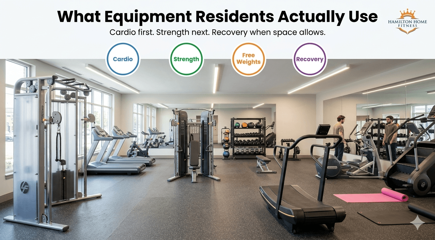 Multifamily apartment gym equipment guide: size, zone, and equip a 50-400 unit clubhouse gym your residents use. Get ADA, durability and service tips. Multifamily apartment gym equipment guide: size, zone, and equip a 50-400 unit clubhouse gym your residents use. Get ADA, durability and service tips.