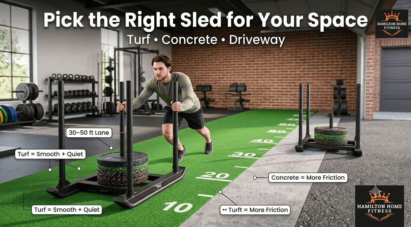 Your sled push and pull training guide: compare prowler, drag, and power sleds, master the right starting load, and choose what fits your home gym.