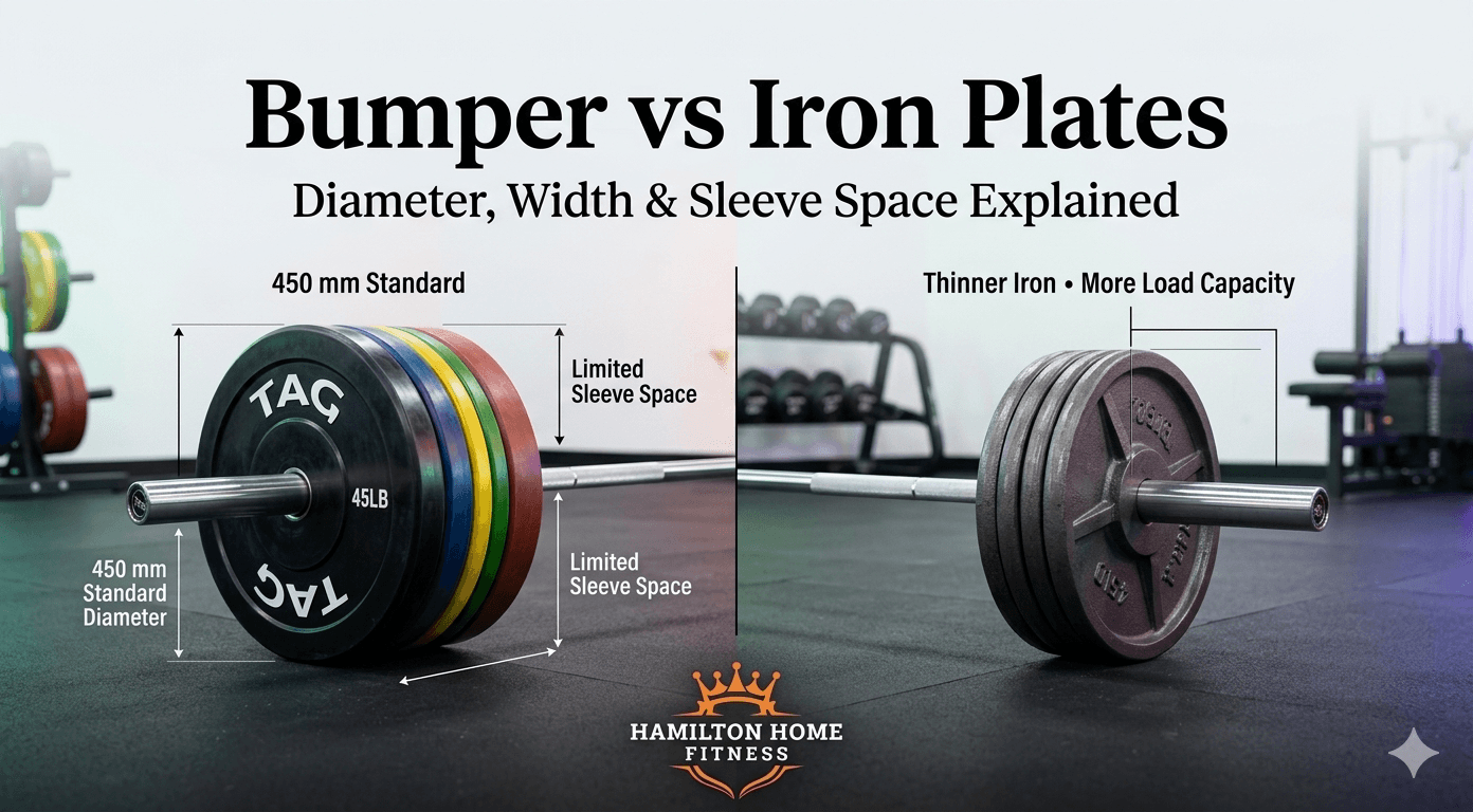 Bumper Plates vs Iron Plates: Diameter, Width & Sleeve Space