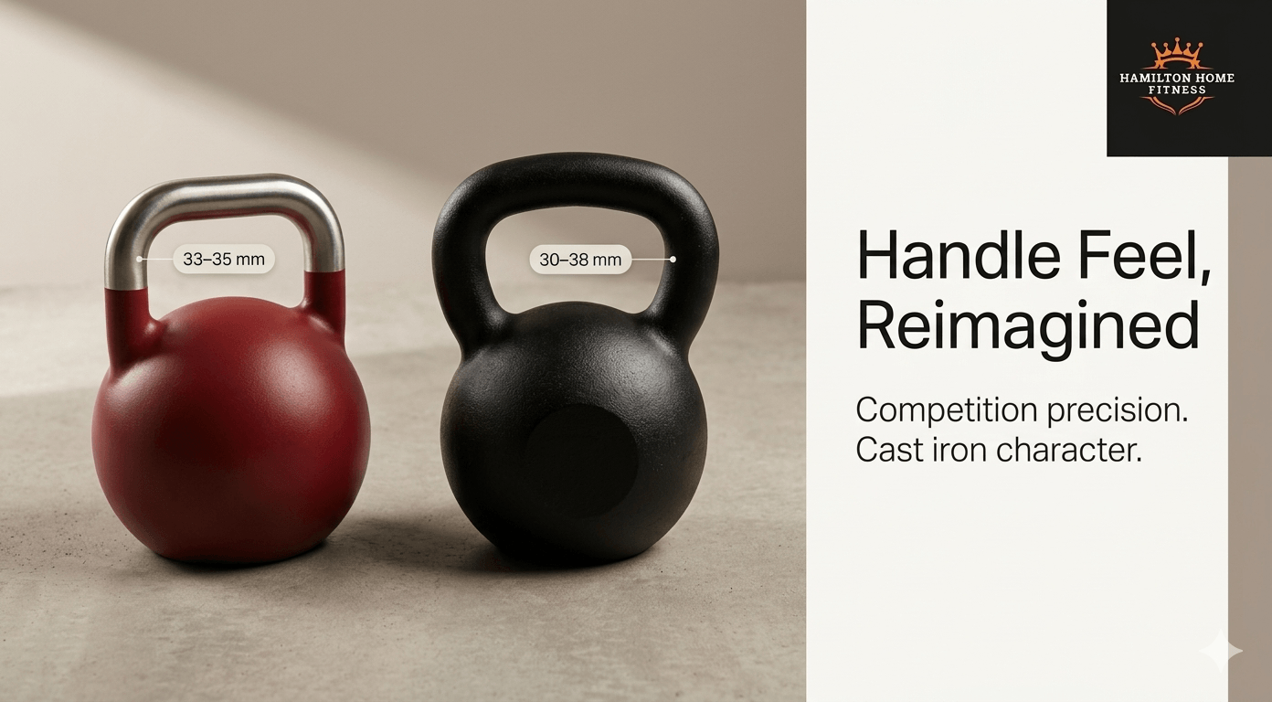 Compare cast iron vs competition kettlebells across handle thickness, sizing, finish, and training use cases so you choose the right bell for your goal. Compare cast iron vs competition kettlebells across handle thickness, sizing, finish, and training use cases so you choose the right bell for your goal.