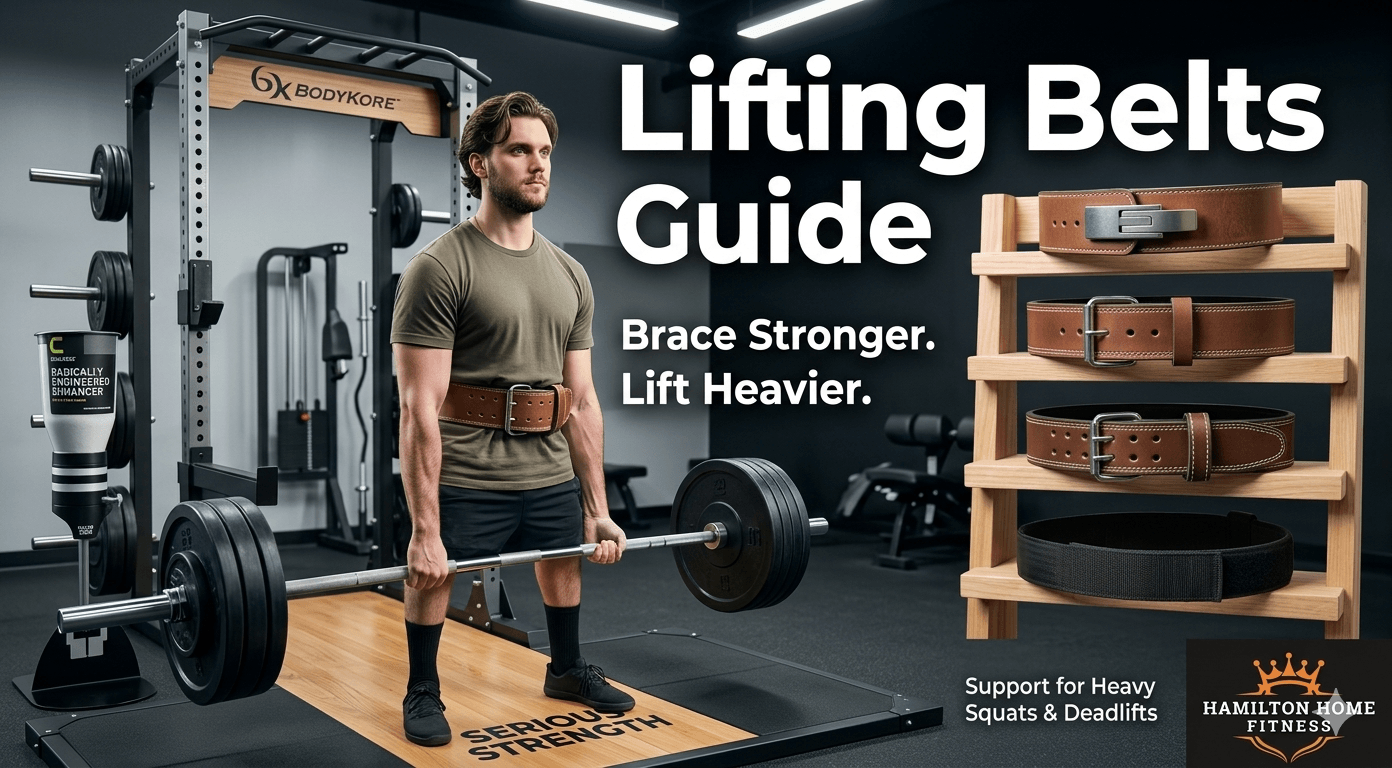 “Lifting Belts Guide” “Brace Stronger. Lift Heavier.” “Lever • Prong • Velcro” Optional small supporting text: “Support for Heavy Squats & Deadlifts” “Lifting Belts Guide” “Brace Stronger. Lift Heavier.” “Lever • Prong • Velcro” Optional small supporting text: “Support for Heavy Squats & Deadlifts”