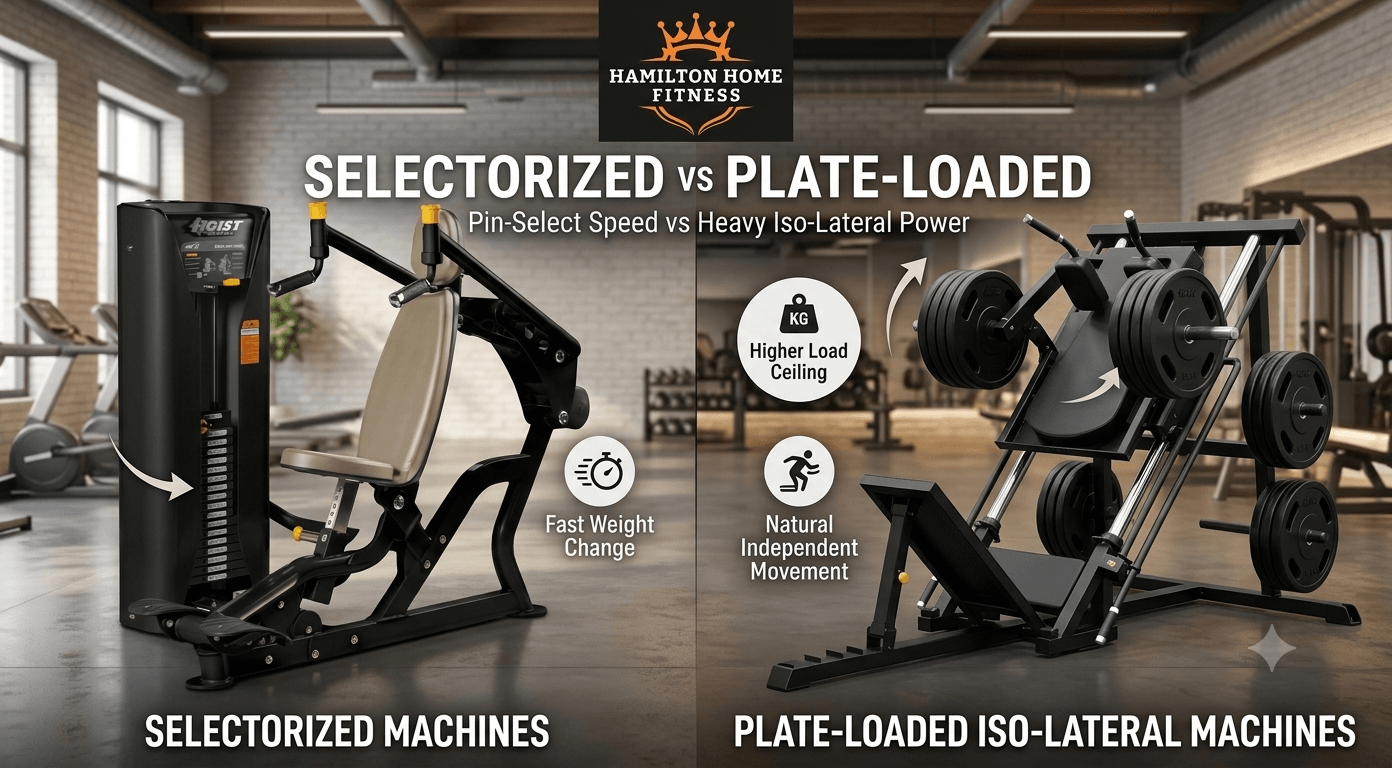 Plate Loaded vs Selectorized Machines Compared 2026