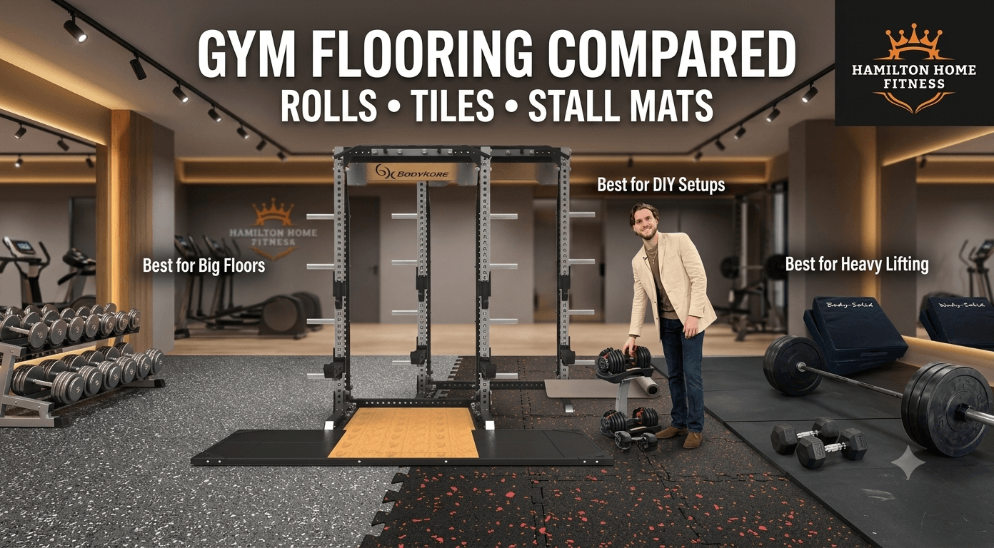 Rubber Gym Flooring: Tiles vs Rolls vs Stall Mats Rubber Gym Flooring: Tiles vs Rolls vs Stall Mats