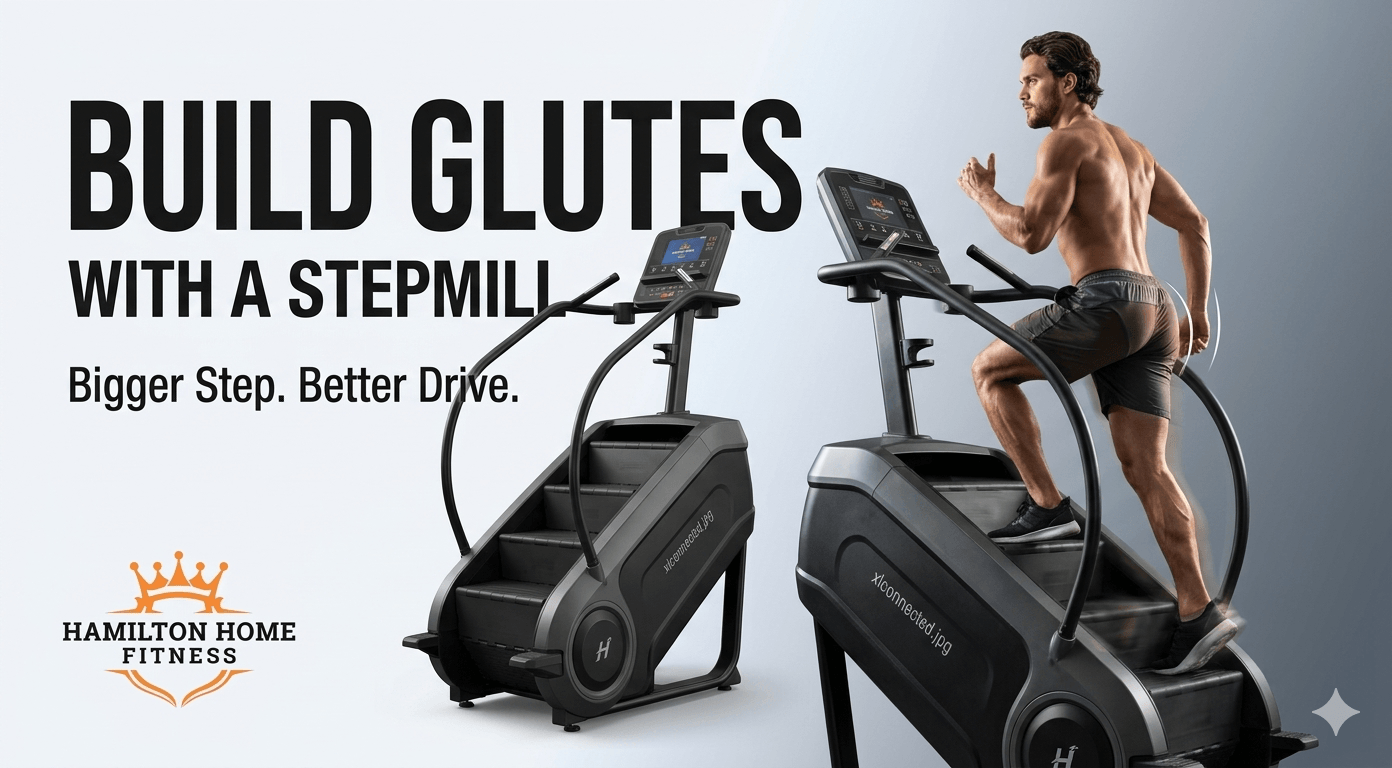“BUILD GLUTES” “WITH A STEPMILL” “Bigger Step. Better Drive.”