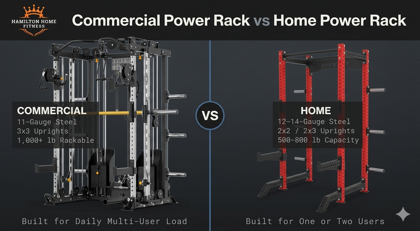 Find the right commercial power rack or squat cage for your gym. Compare weight capacities, footprints, attachments, and brands. Shop HHF's commercial rack selection. Find the right commercial power rack or squat cage for your gym. Compare weight capacities, footprints, attachments, and brands. Shop HHF's commercial rack selection.