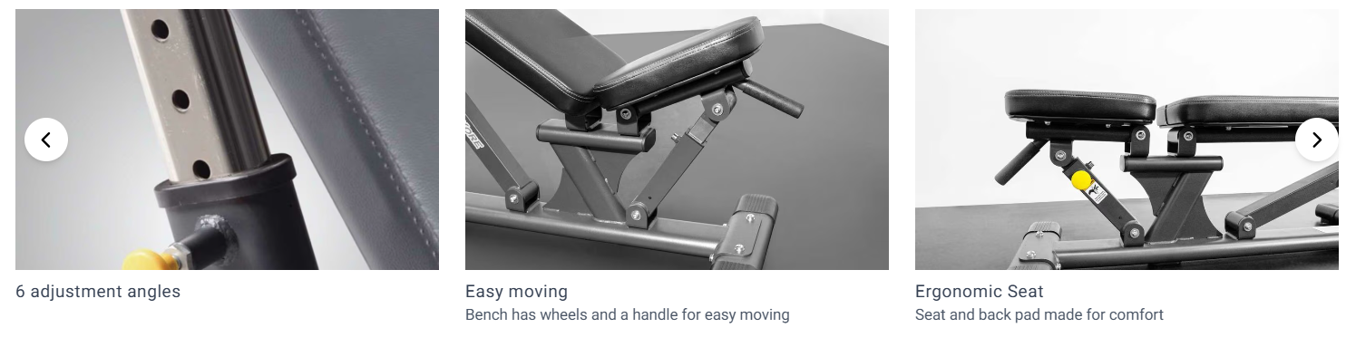Buy the BodyKore G206 adjustable weight bench for elite stability, 6 angles, and commercial-grade strength. Order today at Hamilton Home Fitness.