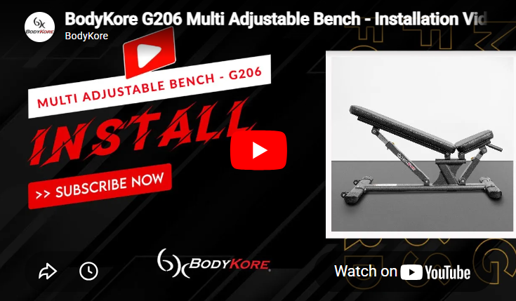 Buy the BodyKore G206 adjustable weight bench for elite stability, 6 angles, and commercial-grade strength. Order today at Hamilton Home Fitness.