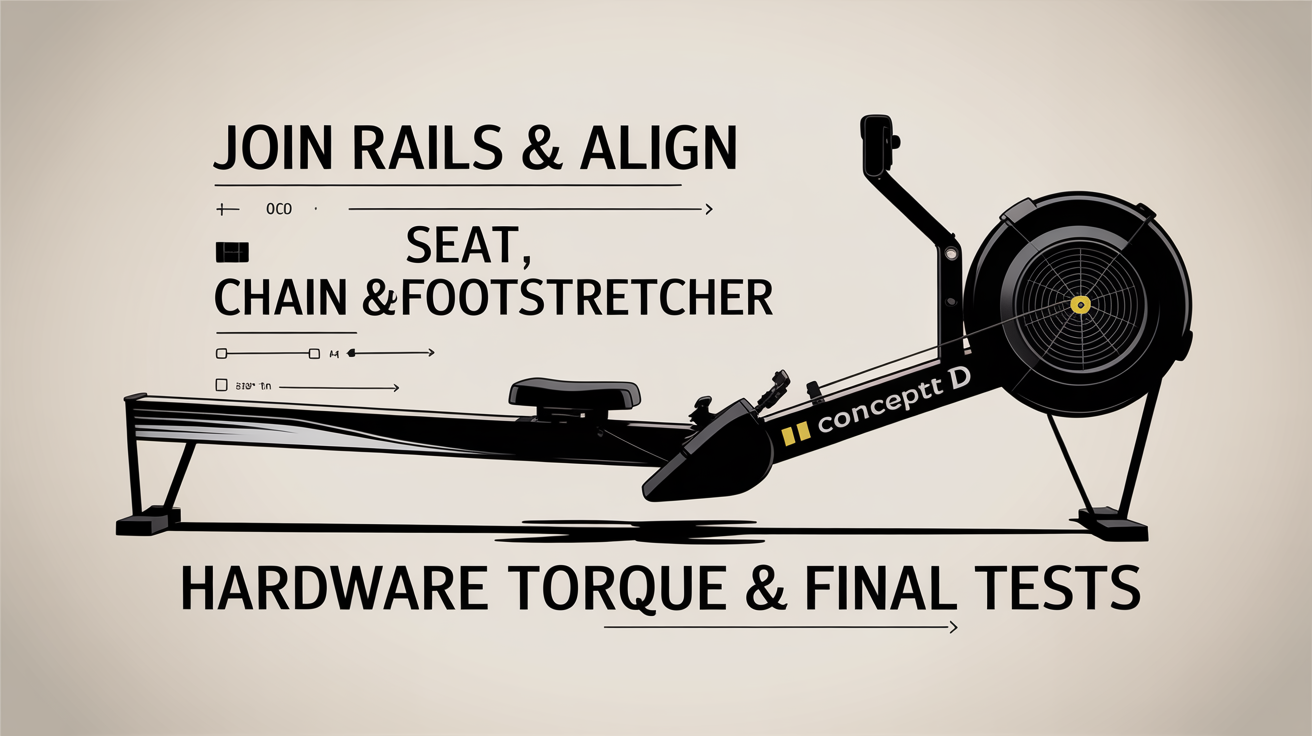 Step-by-step Concept2 Rowing Machine Model D assembly: unbox, mount PM5, level on carpet, adjust footstraps, avoid common mistakes. Start faster, row smoother. Step-by-step Concept2 Rowing Machine Model D assembly: unbox, mount PM5, level on carpet, adjust footstraps, avoid common mistakes. Start faster, row smoother.