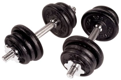 YORK Black Contour Cast Iron Adj. S/L Dumbbell Set (weight: 50)