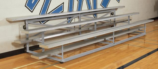 Bison All Aluminum Easy Store Indoor Bleachers (Size/Width: 7 1/2' 2 Tier)