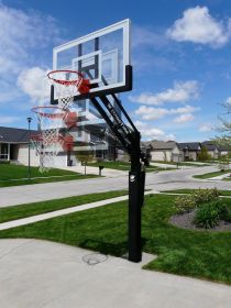 Bison HangTime 6" Adjustable Height Basketball Systems (Backboard Type: 60" Clear Glass)